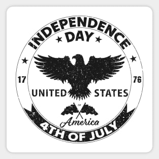 Flight of Freedom: Celebrating 4th of July with Patriotic Eagle Black Design Magnet